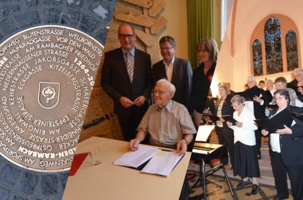 Enthüllung der 750-Jahre-Gedenkplatte, Feierstunde mit Heinz Steinle und Kirchenkonzert